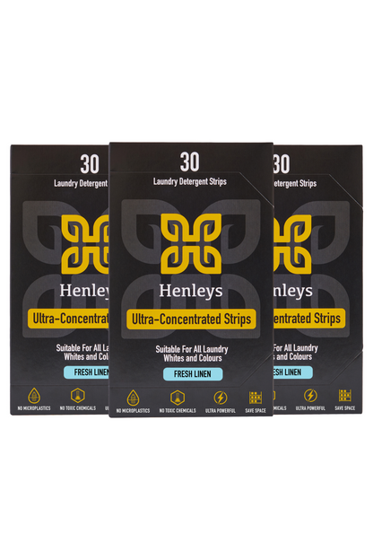 Henleys Laundry Detergent Strips - Fresh Linen - 3-Pack (Multi-Saver)