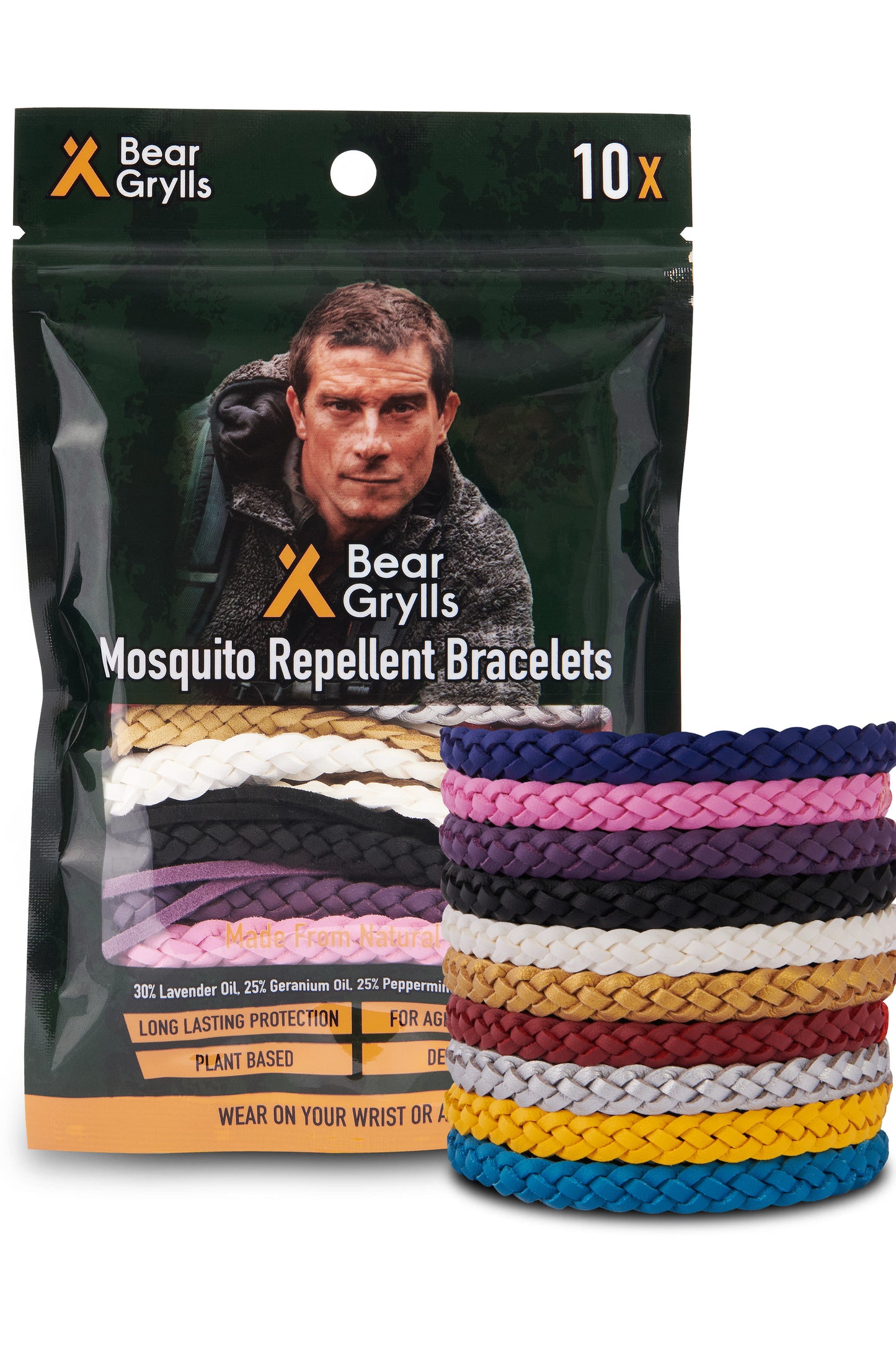 Bear Grylls Mosquito Repellent Bracelets (x10 Pack)