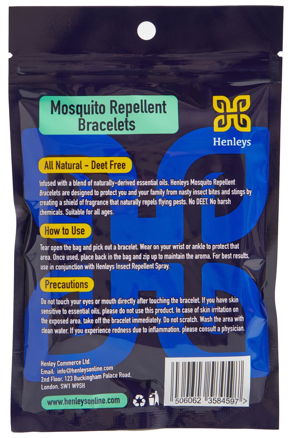 Henleys Mosquito Repellent Bracelets (x3 Packs of 10) (Multi-Saver)